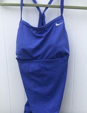 Nike racer back ONE PIECE blue swim suit women’s size large