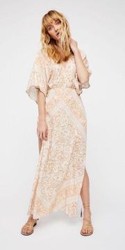 Spell Dress Lolita Cut Out Maxi Floral Slit Open-Back Boho Ivory Chalk XS NWT