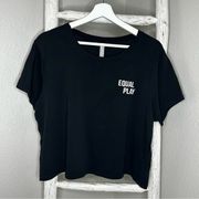 Athleta Equal Play Cropped Tee T-Shirt * Black * Large