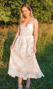 White Crochet Lace Dress