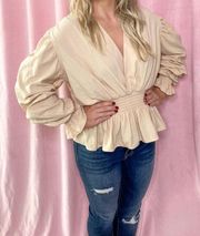 Cream Ruffle Top