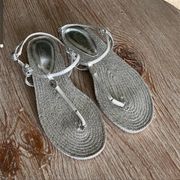 Ralph Lauren Makayla Silver leather sandals 5.5