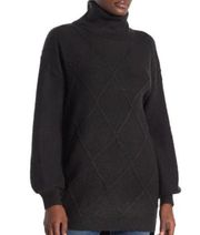 14th & Union Black Cozy Cable Tunic Sweater