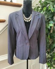 Bob Mackie Studio Women's Gray Single Buttons Single Breasted Fitted Blazer 10