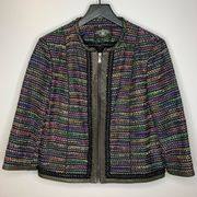 Rachel Roy Boucle Tweed and Leather Jacket