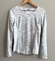 Marmot Taylor Canyon Long Sleeve in Heather Grey White Open Back Shirt Small