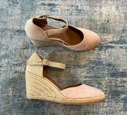 Susina Soft Pink Lily Ankle Strap Wedge Espadrille Size 8.5