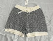 knit shorts Size medium Condition: NWT Color: white and blue