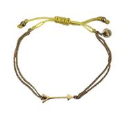 Stella and Dot Wishing Arrow Bracelet Gold Tone Yellow Cord Adjustable