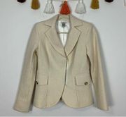 Cache Boiled Wool Cream Jacket Size Small
