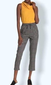 Good Luck Gem Grey Plaid Drawstring Relax Fit Pants Size M