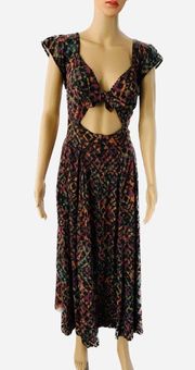 ANTHRO LOVE THE LABEL Kaleidoscope Print Cut Out Dress