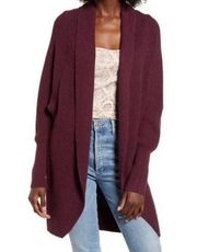 Leith Dolman Sleeve Long Cardigan Burgundy