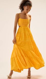 Let Me Be Orange Cut Out Tiered Maxi Dress