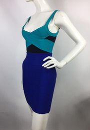 WOW Couture Color-block Bandage Bodycon Dress S