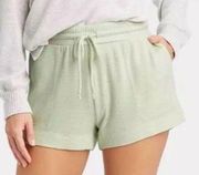 Stars Above Women’s Perfectly Cozy Drawstring Lounge Shorts in Green Size S NWT