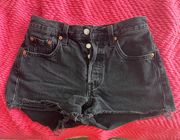 501 Black Denim Shorts