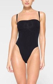 New Skims seamless sculpt strapless thong bodysuit Onyx Black XXS