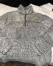 Purdue Gray Half Zip Fleece Jacket 