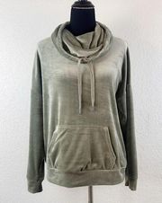 Olive + Oak Olive Green Cowl Neck Pullover Hoodie Ultra soft Size Medium