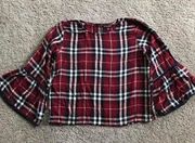 Style Envy women’s small red plaid top