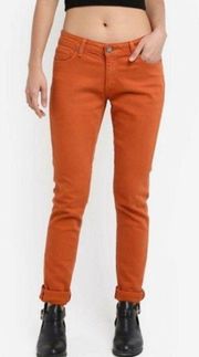 Paige Troy boy coral straight leg jeans