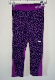 Nike  pro legging small athletic purple NWOT breatheablew geometric