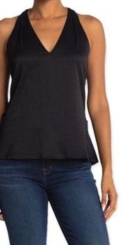 Ramy Brook Daisy V Neck Flowy Navy Tank