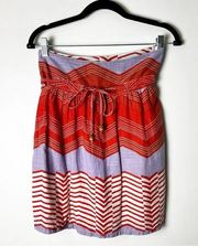 Roxy - Juniors Cotton Geometric Striped A-Line Mini Skirt - Sz. 1