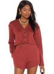 🆕 NWT Revolve  | Darby Cropped Button Front Cardigan | Wine Red