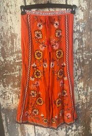 Gorgeous Flying Tomato flared pants Orange Floral size Small S