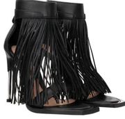 NEW Alexander McQueen Leather Fringe high heels in Black