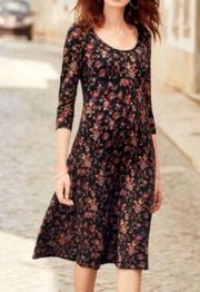 Peruvian Connection Boho Potpourri Jersey Floral Midi Dress