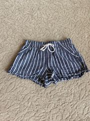 Blue Striped  Shorts