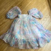 HAZEL & OLIVE floral pastel print baby doll dress size medium