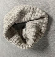 Taupe Light Grey Cream Chunky Knit Infinity Circle Scarf Neck Warmer EUC