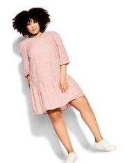 City Chic Crystal Pink Layla Babydoll Dress Sz.M(18) NWT