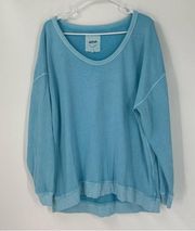 Summer Daze Blue Oversized Crewneck Sweatshirt