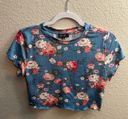 Julia by  Blue Floral Crop Top