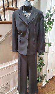 Jones Wear Women's Black Solid Polyester Blazer Coat & Pant 2 Pc's Set Size 18