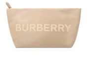 Burberry Pouch Cosmetic Makeup Case Tan Travel Toiletries Bag.