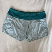 Lululemon Speed Up 4" Shorts in Teal