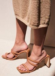 💕CULT GAIA💕 Letta Heel Sandals ~ Camel Brown 39 New Without Box