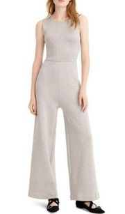 NWT J.Crew Sleeveless Lurex Jumpsuit in Silver Metallic Velvet Tie Jumper S $188