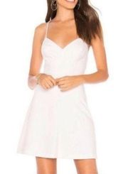 AMANDA UPRICHARD Minimalist White Stretch Fit And Flare Dress Sz S