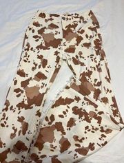 Buckle Cow Print Flares 