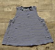 Bobeau Nordstrom White Blue Striped Tank Top HIGH QUALITY Made in USA XS