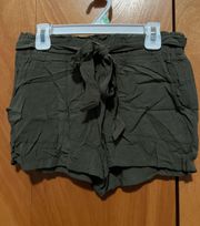 Army Green Rayon Shorts