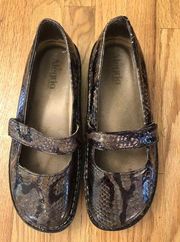 Alegria Feliz Snake Skin Leather Mary Jane Shoe Sz 40 US 9