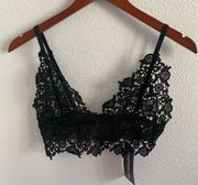 Tic Toc NWT  Lace Black Bralette Crop Festival Small